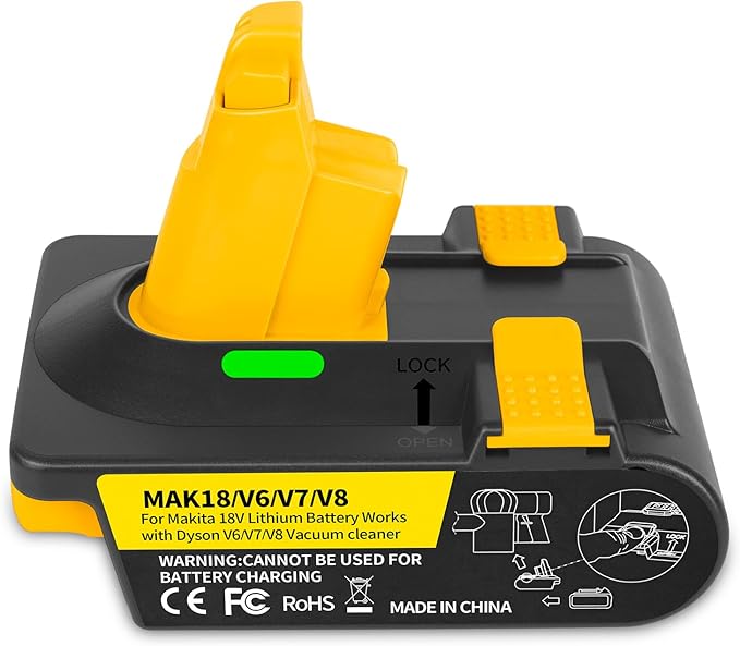 LuuLake Battery Adapter - Convert an M18 battery for use with Dyson V6, V7, and V8 vacuums.