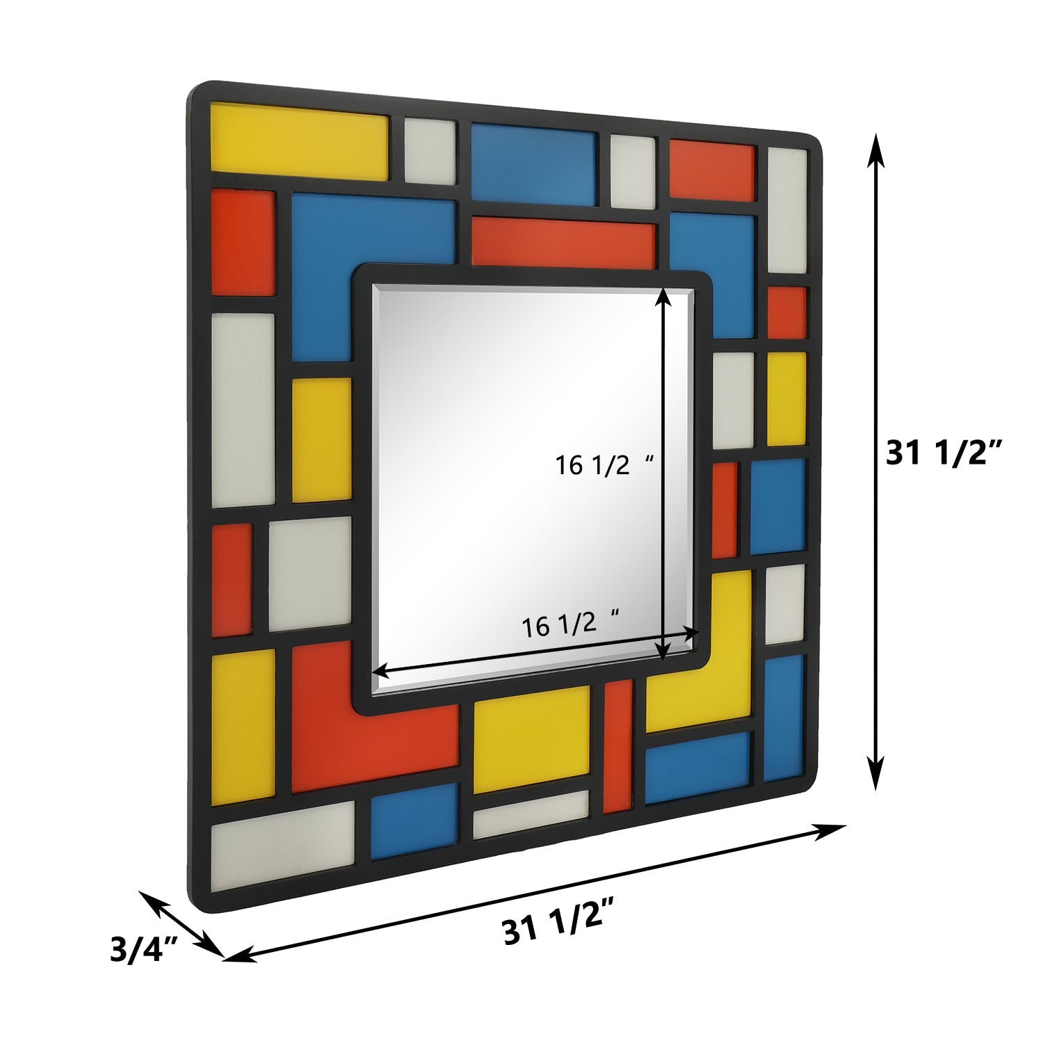 MacLuu Piet Mondrian Abstract Wall Mirror